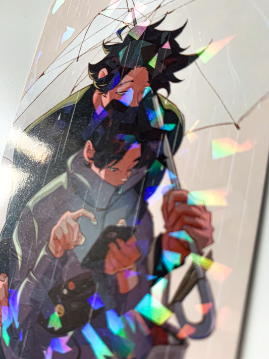 「Waiting in the Rain」Holo Bookmark