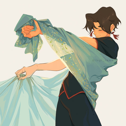 「Cut from the Same Cloth 」Gold Foil Square Print