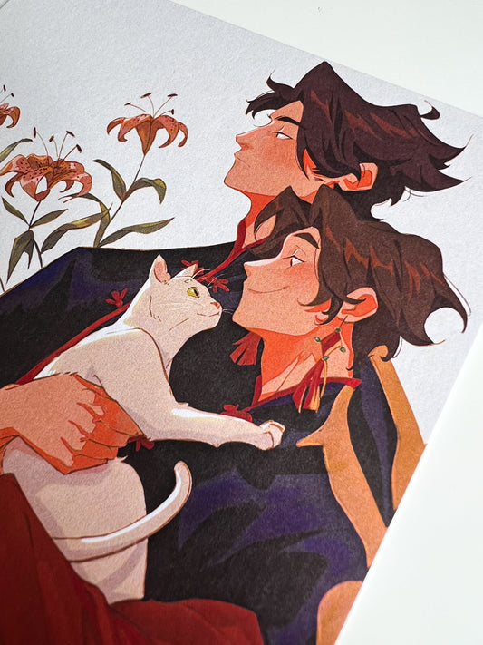 「Lions & Tigers & Tiger Lillies」A5 Print